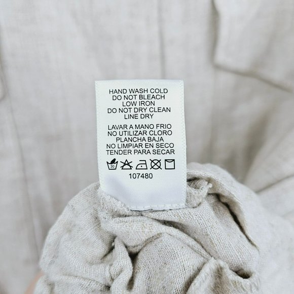 Staccato Moto Utility Jacket M Viscose Linen Zip Snap Roll Tab Sleeve Oatmeal - Picture 9 of 13